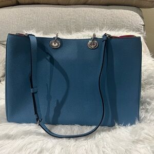 Dior Blue Shoulder Bag with Silver Accents